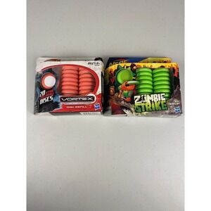 Nerf Vortex VTX 20 Count Disc Refill and Zombie Strike Hasbro Lot  2 New Sealed